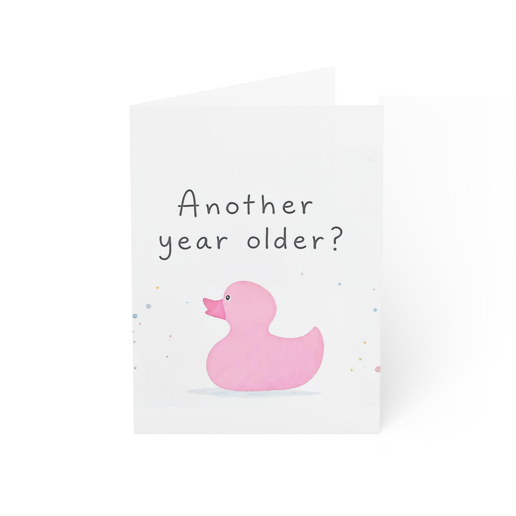 Pink Rubber Duck Birthday Card | Funny Another Year Older Greeting Card
