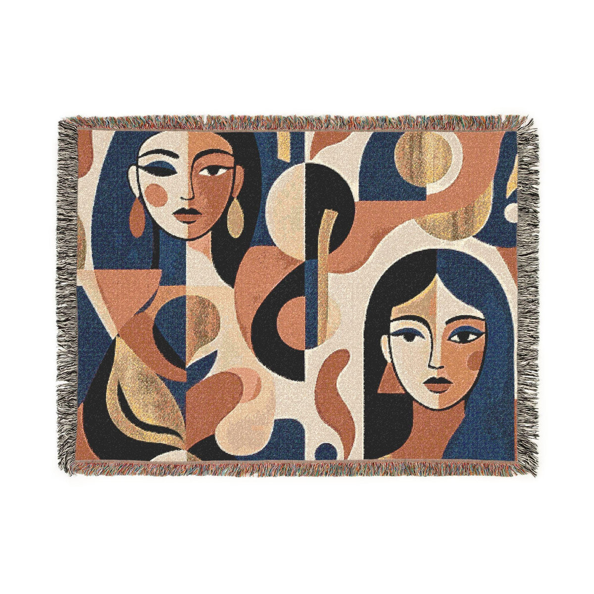 Modern Woven Blanket, Geometric Throw | Cozy Living Room Decor
