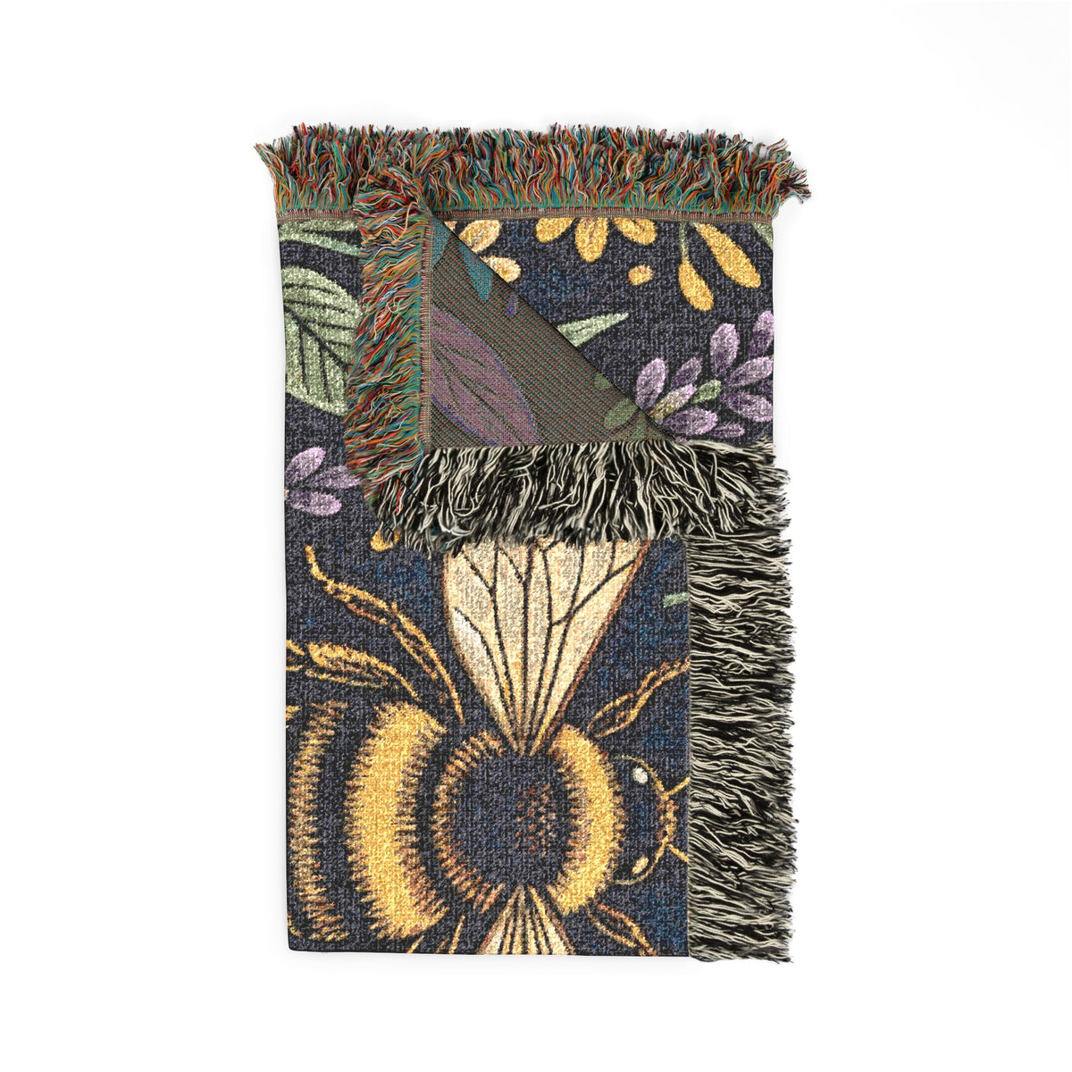Bees and Wildflowers Woven Blanket | Bee Floral Throw