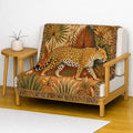 Leopard Tapestry Woven Blanket | Jungle Botanical Motif, Boho Throw