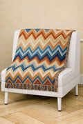 Chevron Aztec Pattern Woven Blanket | Southwestern Throw, Fringe Edge
