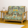 Zebra Folk Art Woven Blanket | Decorative Animal Throw, Boho Safari Pattern