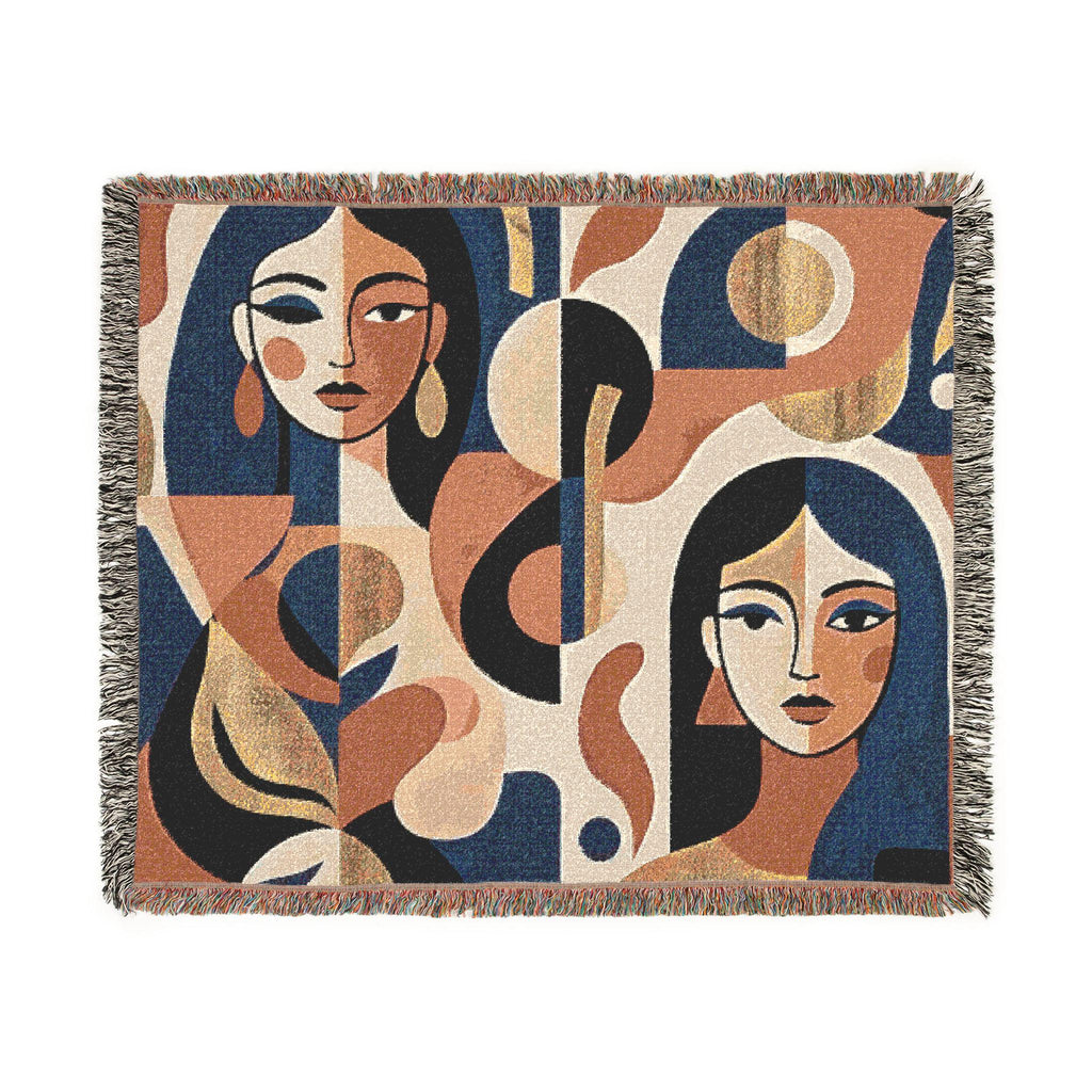 Modern Woven Blanket, Geometric Throw | Cozy Living Room Decor