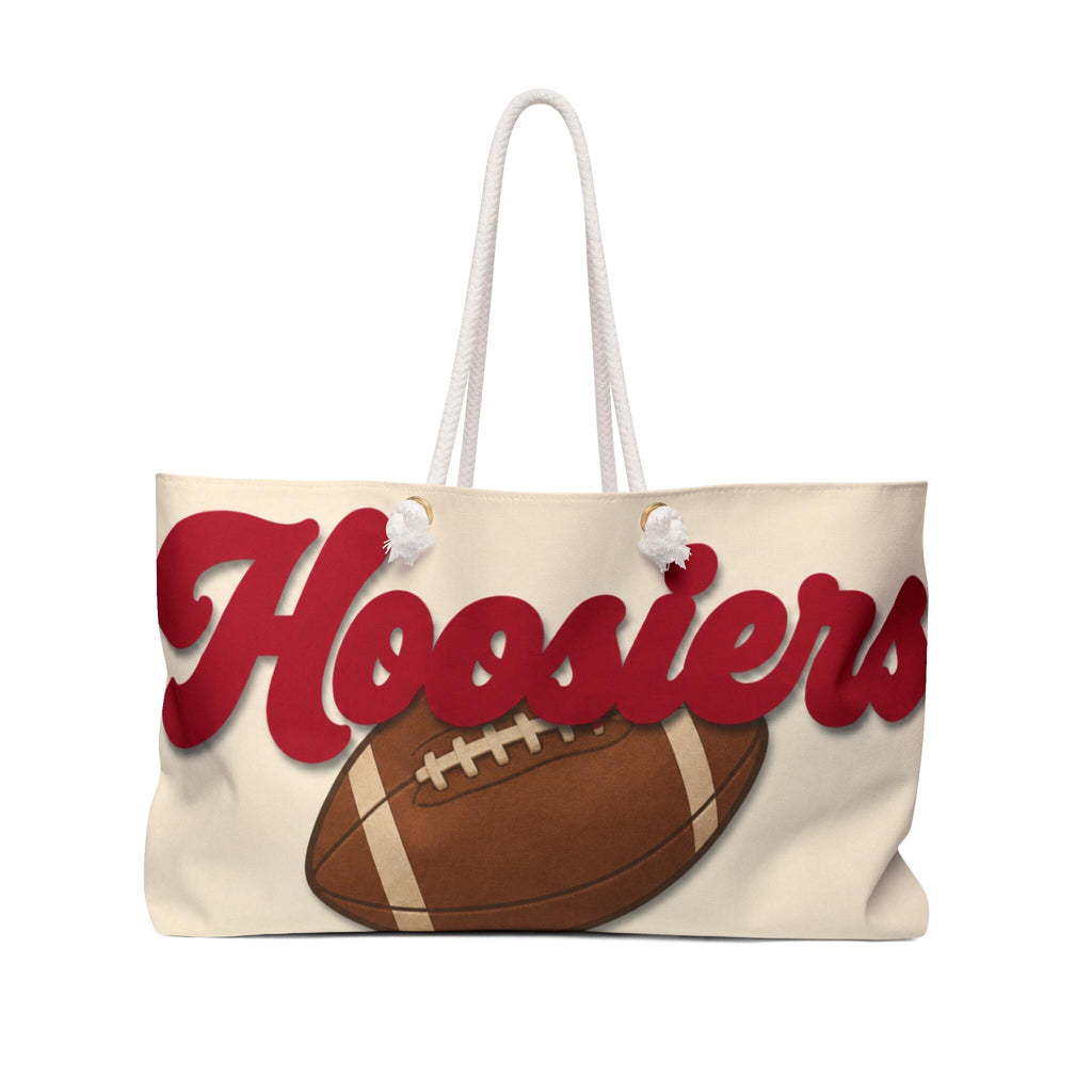 Hoosiers Football Weekender Bag | Red Cream Canvas Tote
