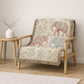 Boho Elephants Woven Blanket | Tapestry Animal Throw