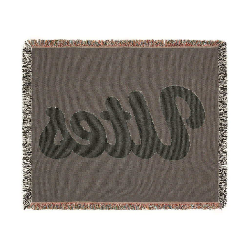 Utes script logo Woven Blanket | collegiate team throw, maroon cream