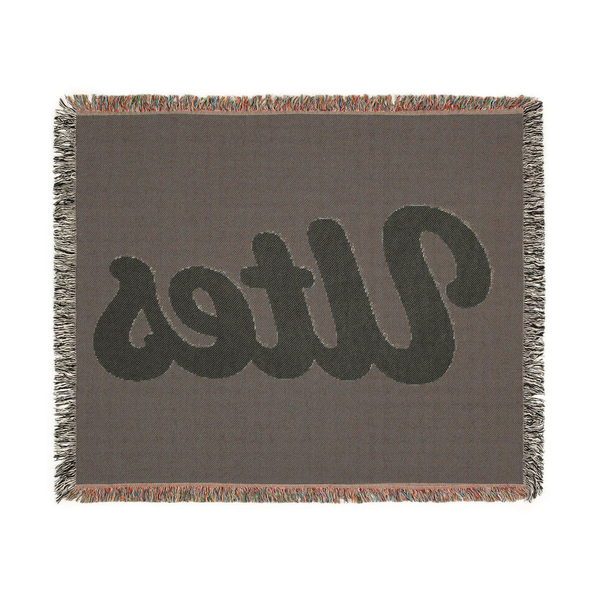 Utes script logo Woven Blanket | collegiate team throw, maroon cream