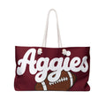 Aggies Script with Football Weekender Bag | College Fan Travel Tote