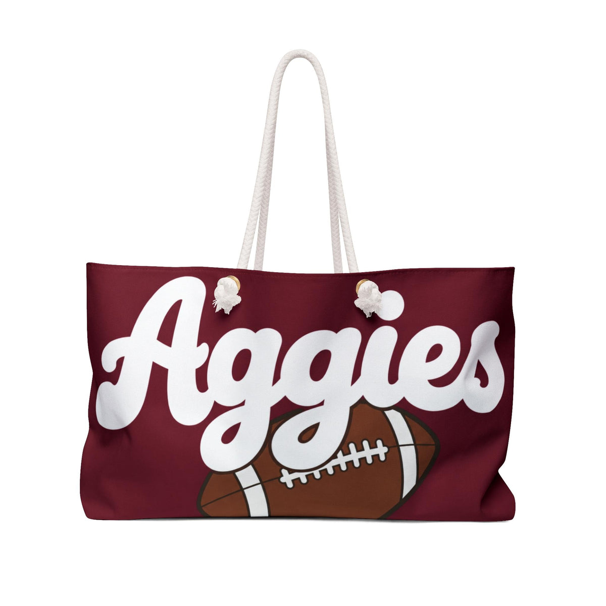 Aggies Script with Football Weekender Bag | College Fan Travel Tote