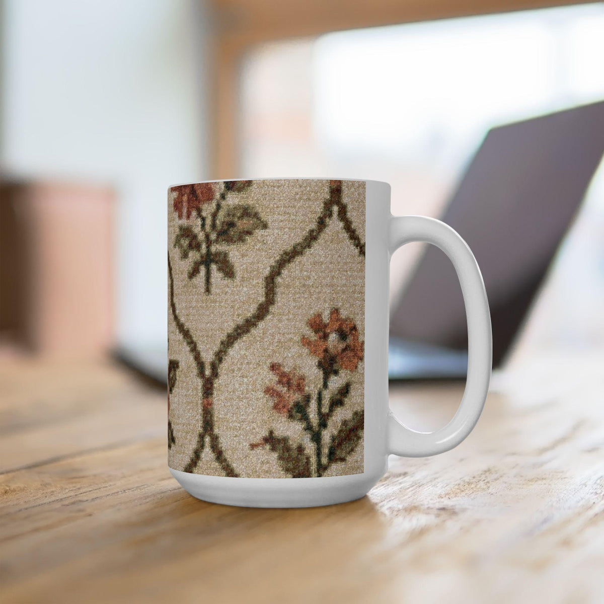 Vintage Floral Pattern Mug | Persian Rug Inspired Ceramic Mug