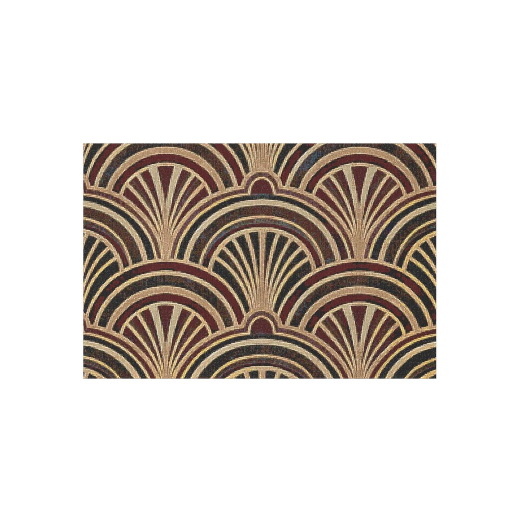 Art Deco Fan Pattern Outdoor Rug | Geometric Entryway Doormat