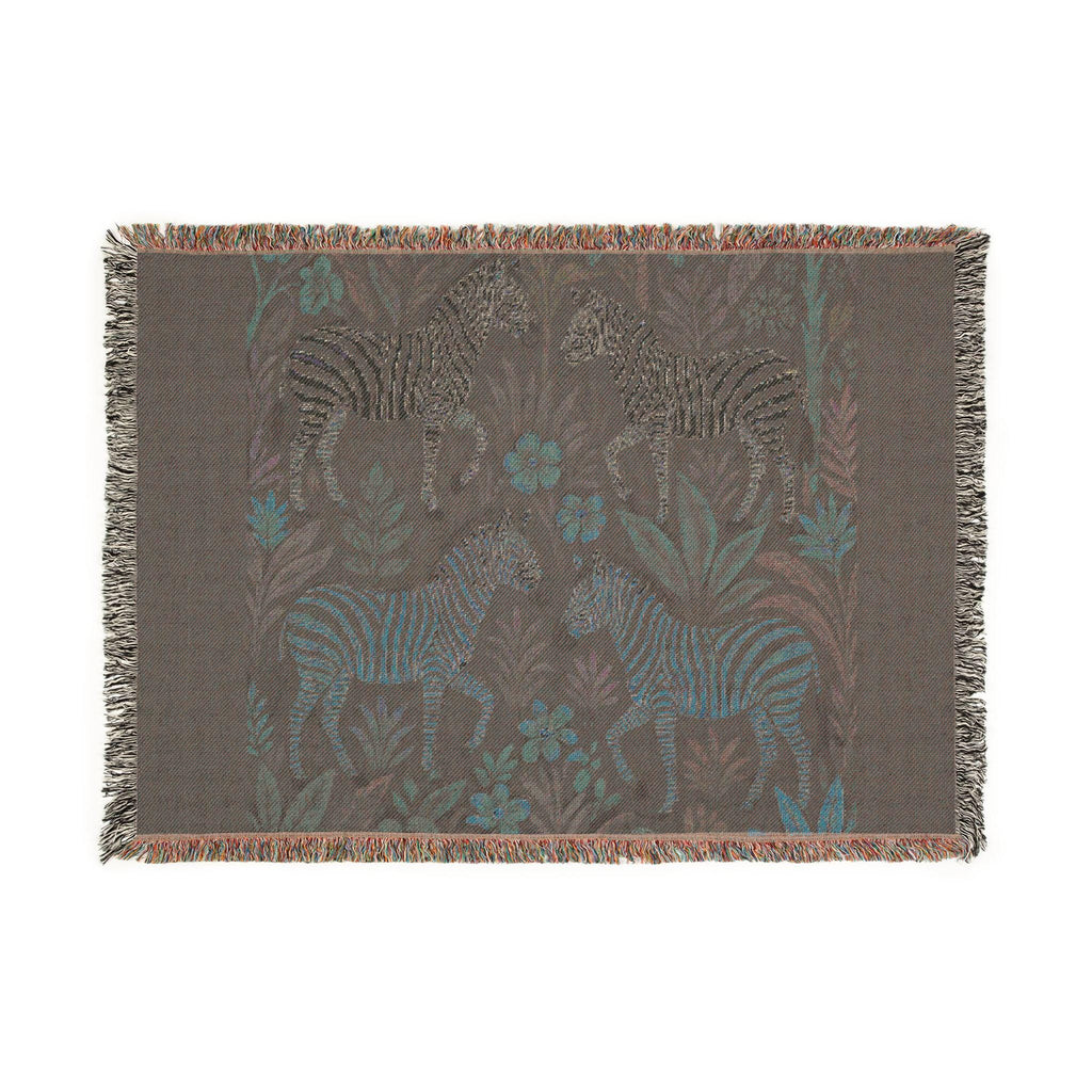Zebra Jungle Tapestry Woven Blanket | Boho Animal Pattern