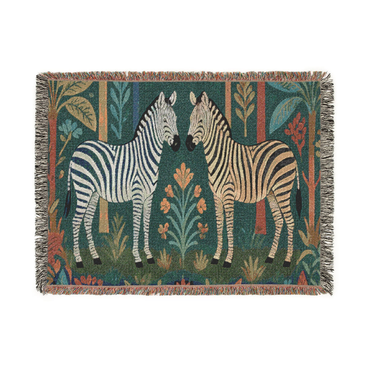 Zebra Tapestry Woven Blanket | Boho Safari Animal Throw