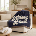 Nittany Lions Woven Blanket | Collegiate Script Throw, Reversible Tassel Edge