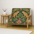 Tropical Leopard Jungle Woven Blanket | Botanical Throw, Tapestry Style