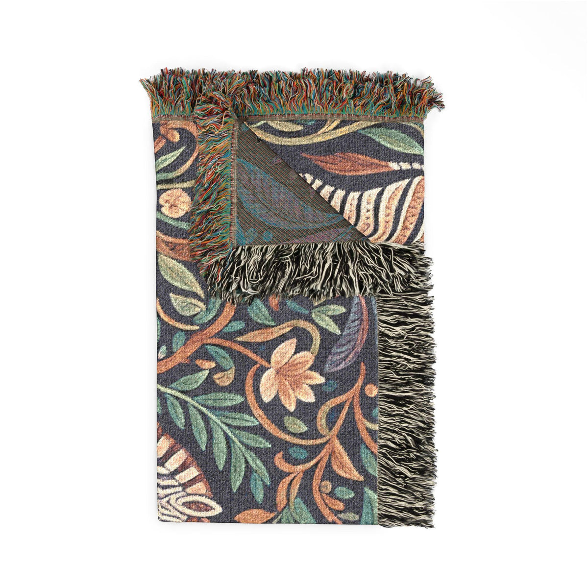 Zebra Tapestry Woven Blanket | Boho Vintage Floral Motif