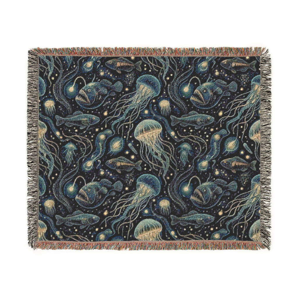 Jellyfish Night Sky Woven Blanket | Ocean Constellation Throw