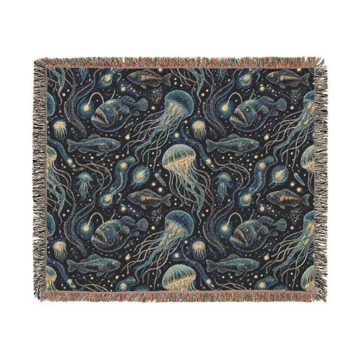 Jellyfish Night Sky Woven Blanket | Ocean Constellation Throw