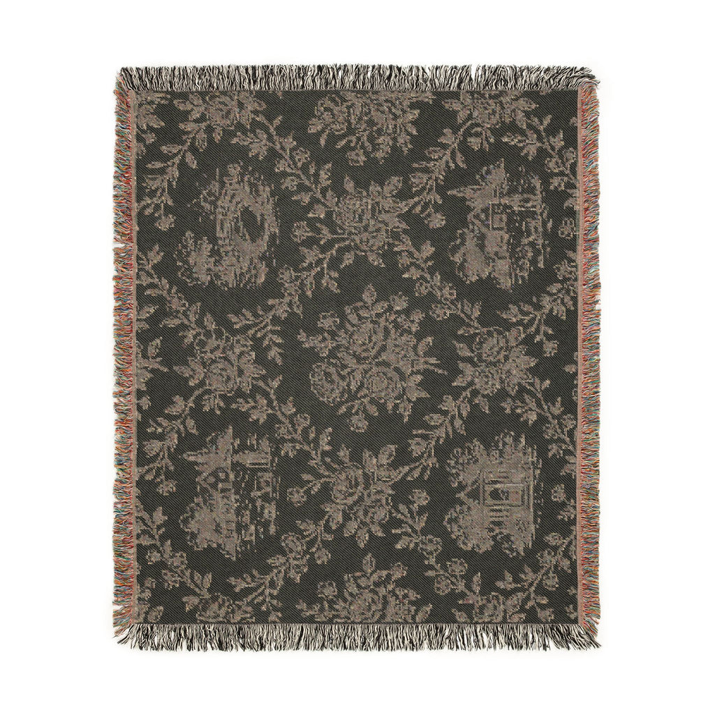 Toile Pattern Woven Blanket | Classic Scenic Toile Throw