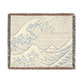 Great Wave woven blanket | Japanese wave tapestry throw