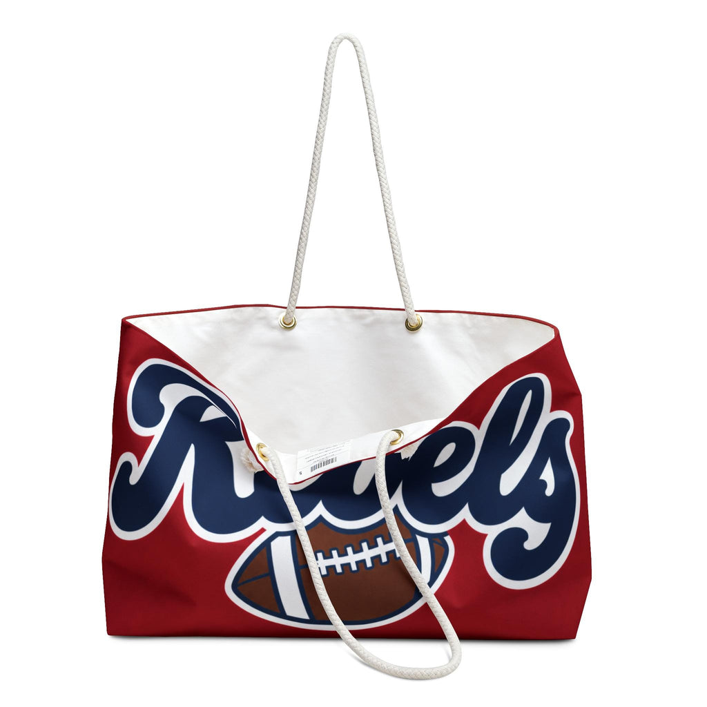 Rebels Football Script Weekender Bag | Red Navy Sports Tote