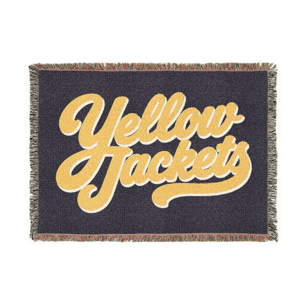 Yellow Jackets Script Logo Woven Blanket | Team Spirit Throw