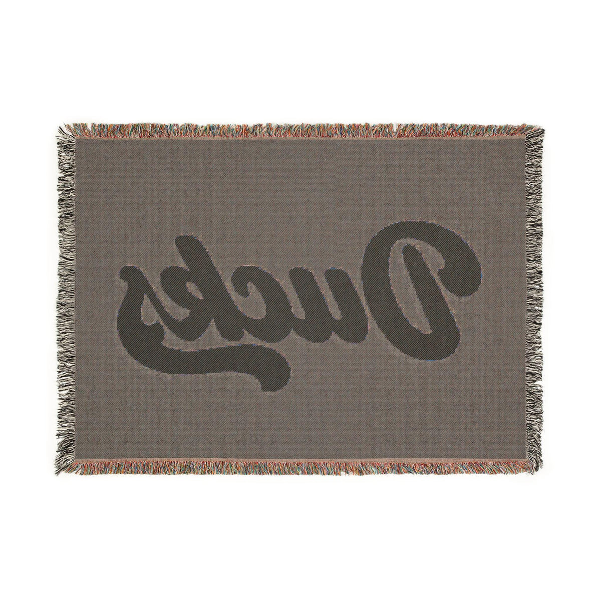 Ducks script logo Woven Blanket | collegiate team throw, fringed tapestry