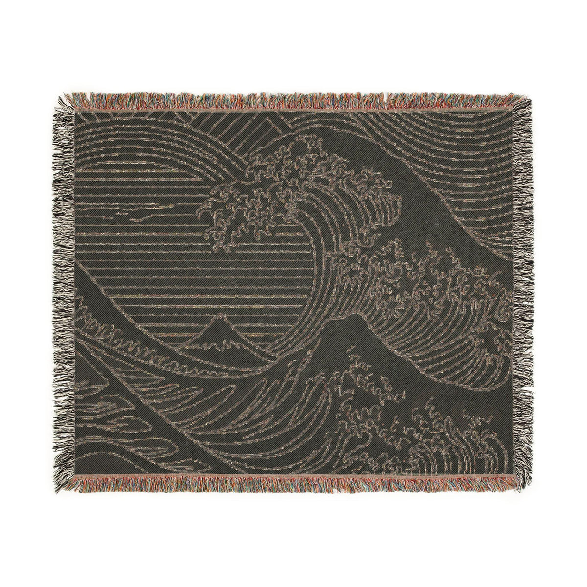 Wave Woven Blanket | Japanese Ocean Tapestry Throw