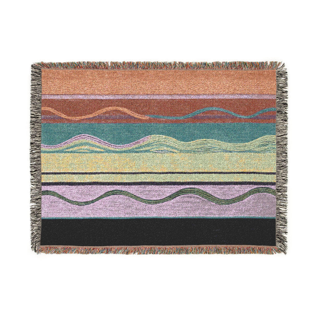 Southwestern Stripes Woven Blanket | Aztec Wave Pattern, Boho Throw