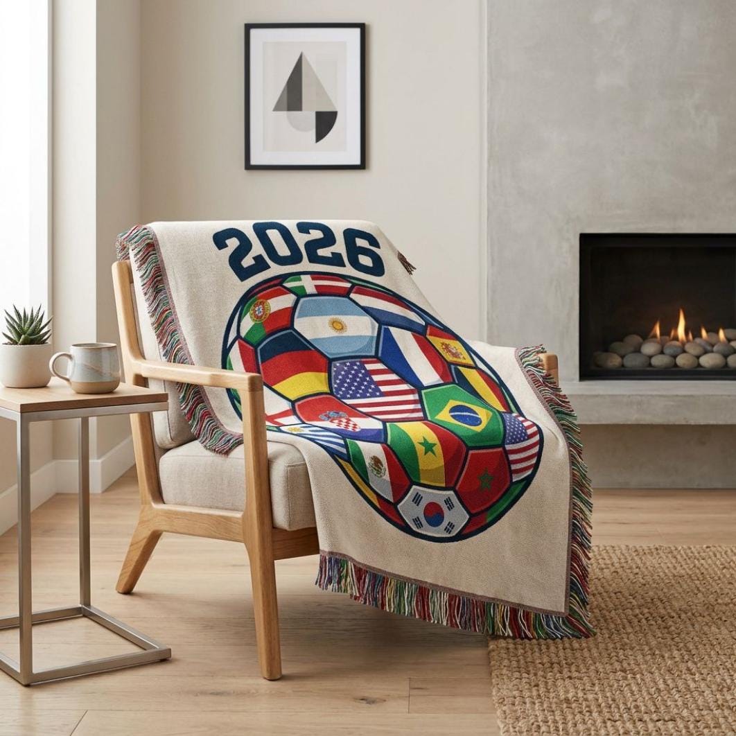 2026 World Soccer Tournament Woven Blanket | Soccer Championship Throw