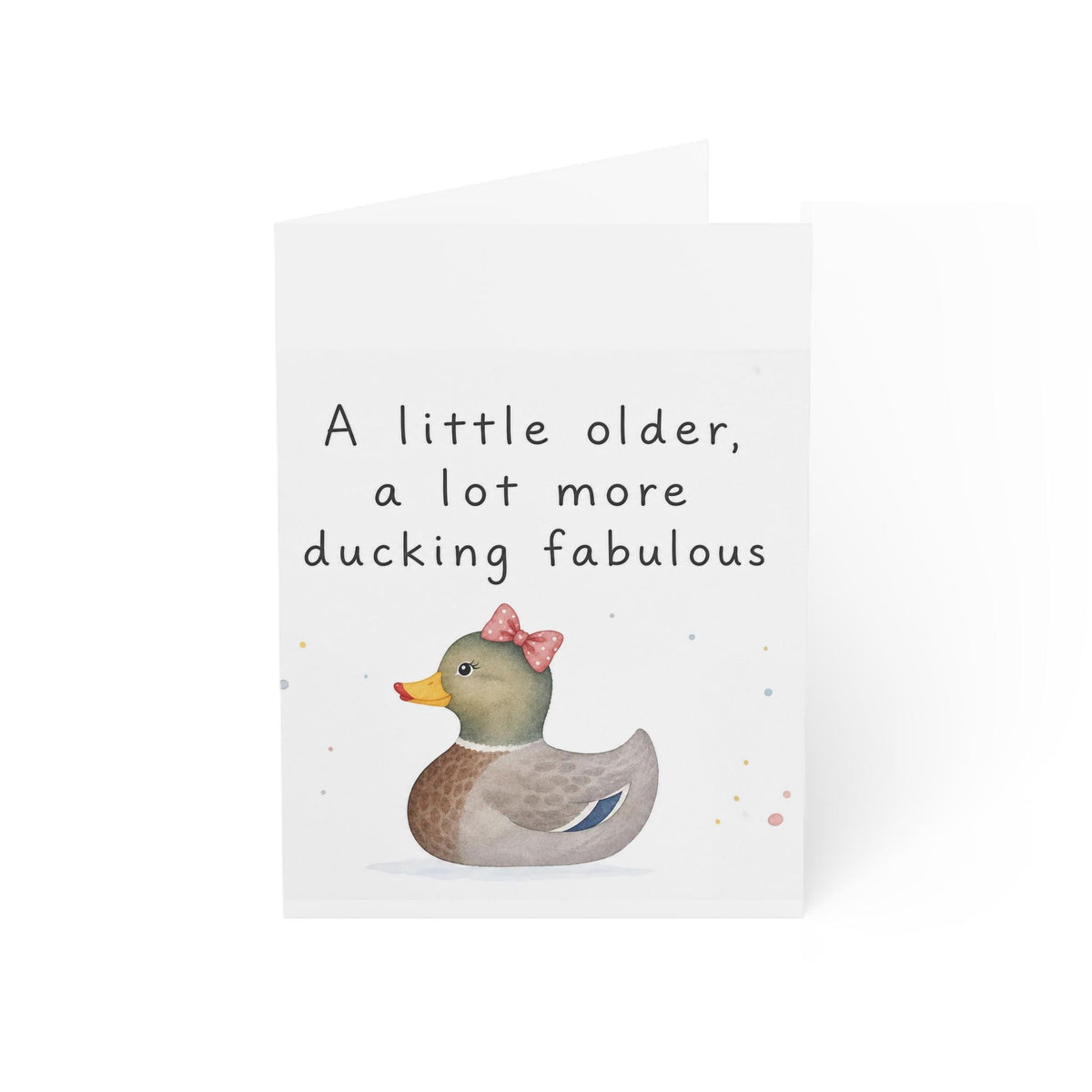 Watercolor Duck Birthday Card: Aging with Charm, Confetti Accents