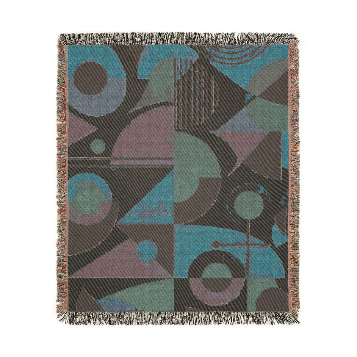 Mid-Century Mod Geometric Woven Blanket | Retro Modern Throw
