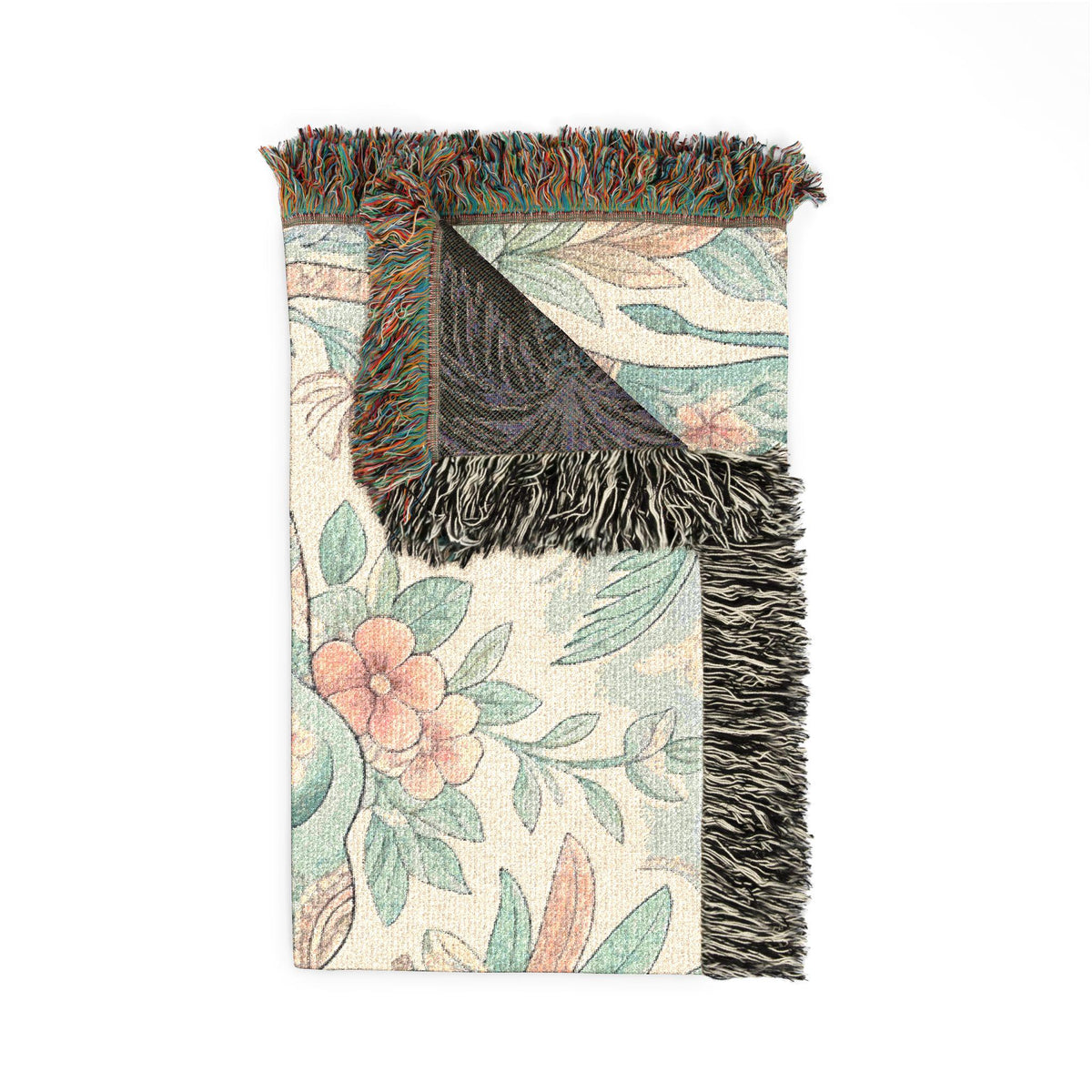 Boho Elephant Tapestry Woven Blanket | Palm Tree Floral Pattern