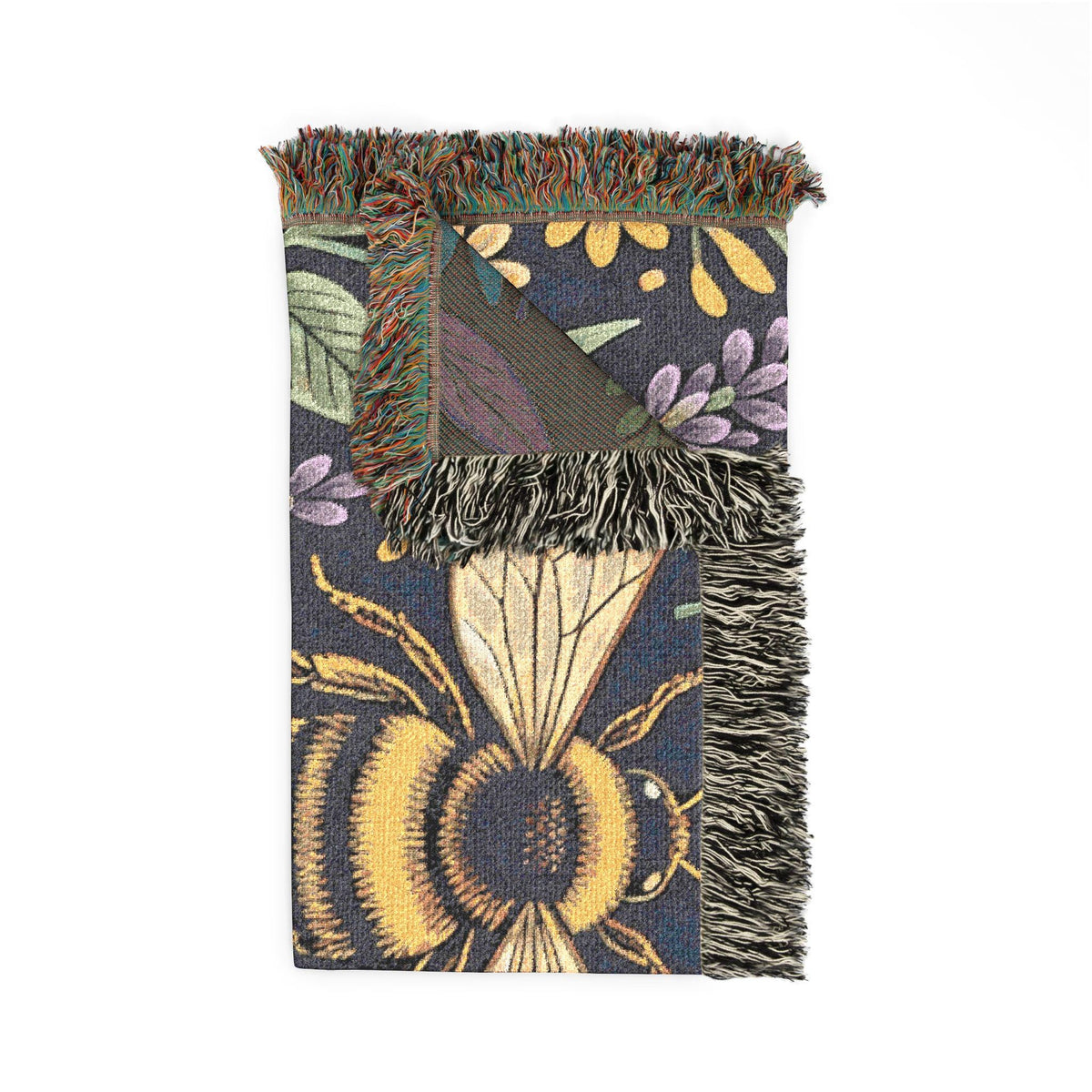 Bees and Wildflowers Woven Blanket | Bee Floral Throw