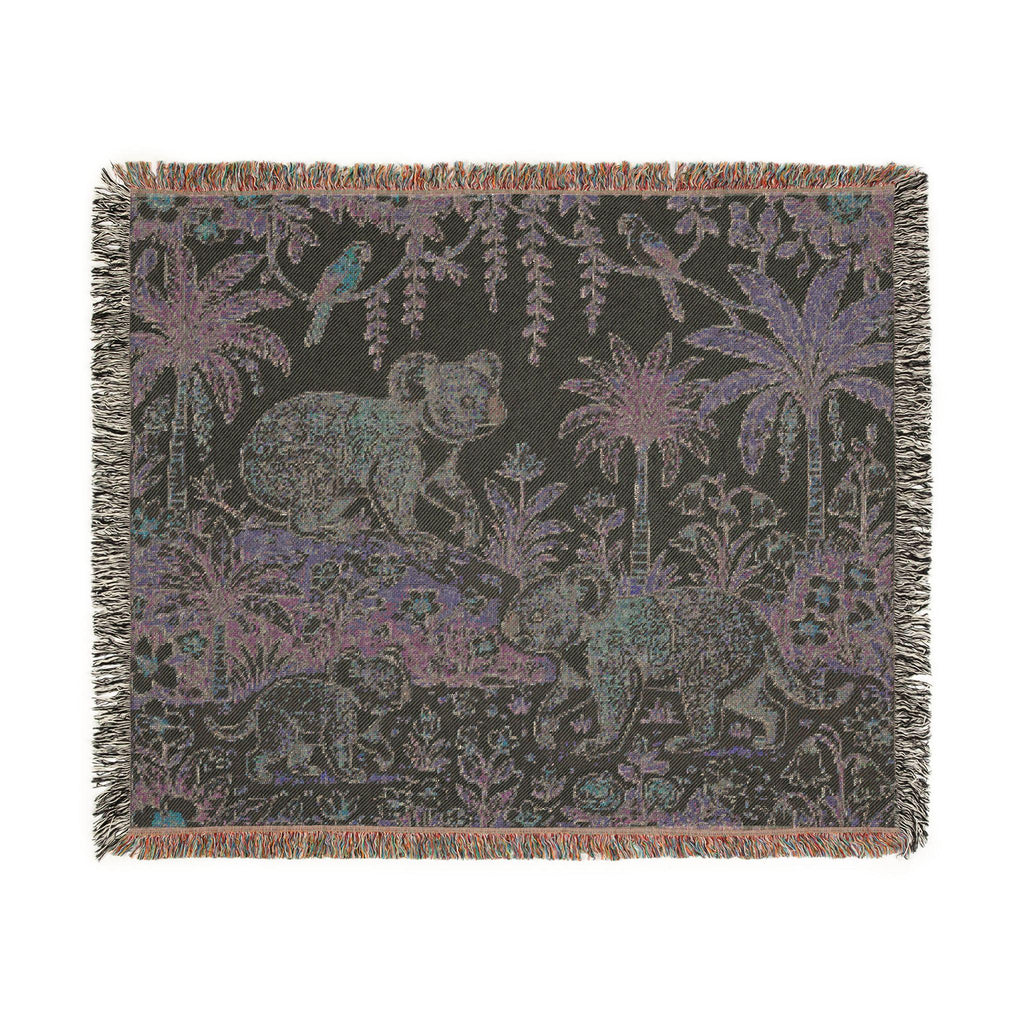 Koala Jungle Woven Blanket | Reversible Palm Tree Animal Throw