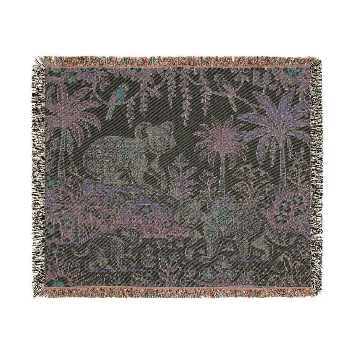 Koala Jungle Woven Blanket | Reversible Palm Tree Animal Throw