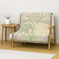 Art Nouveau Elephant Pattern Woven Blanket | Floral Tapestry Throw