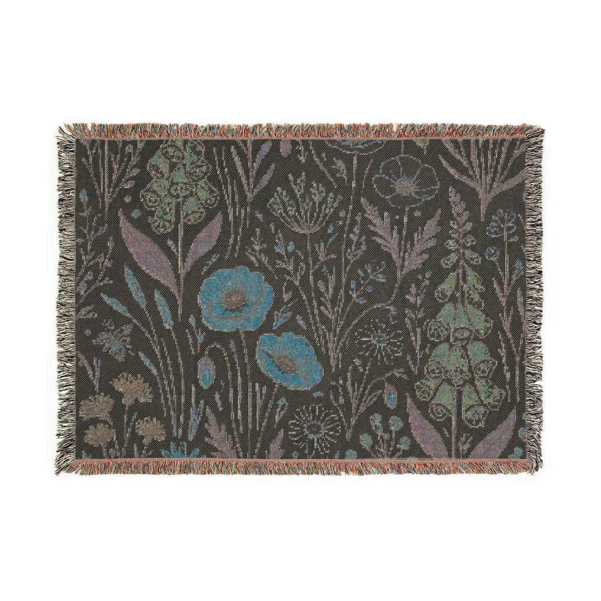 Wildflower Tapestry Woven Blanket | Floral Throw, Boho Home Decor