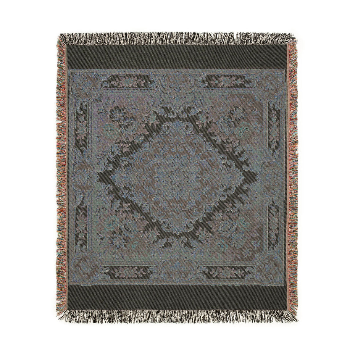 Baroque Floral Woven Blanket | Elegant Vintage Ornamental Throw