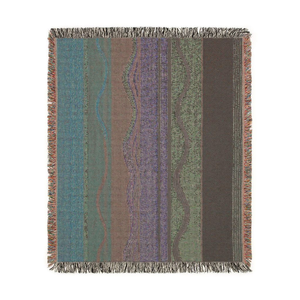 Southwestern Stripes Woven Blanket | Aztec Wave Pattern, Boho Throw