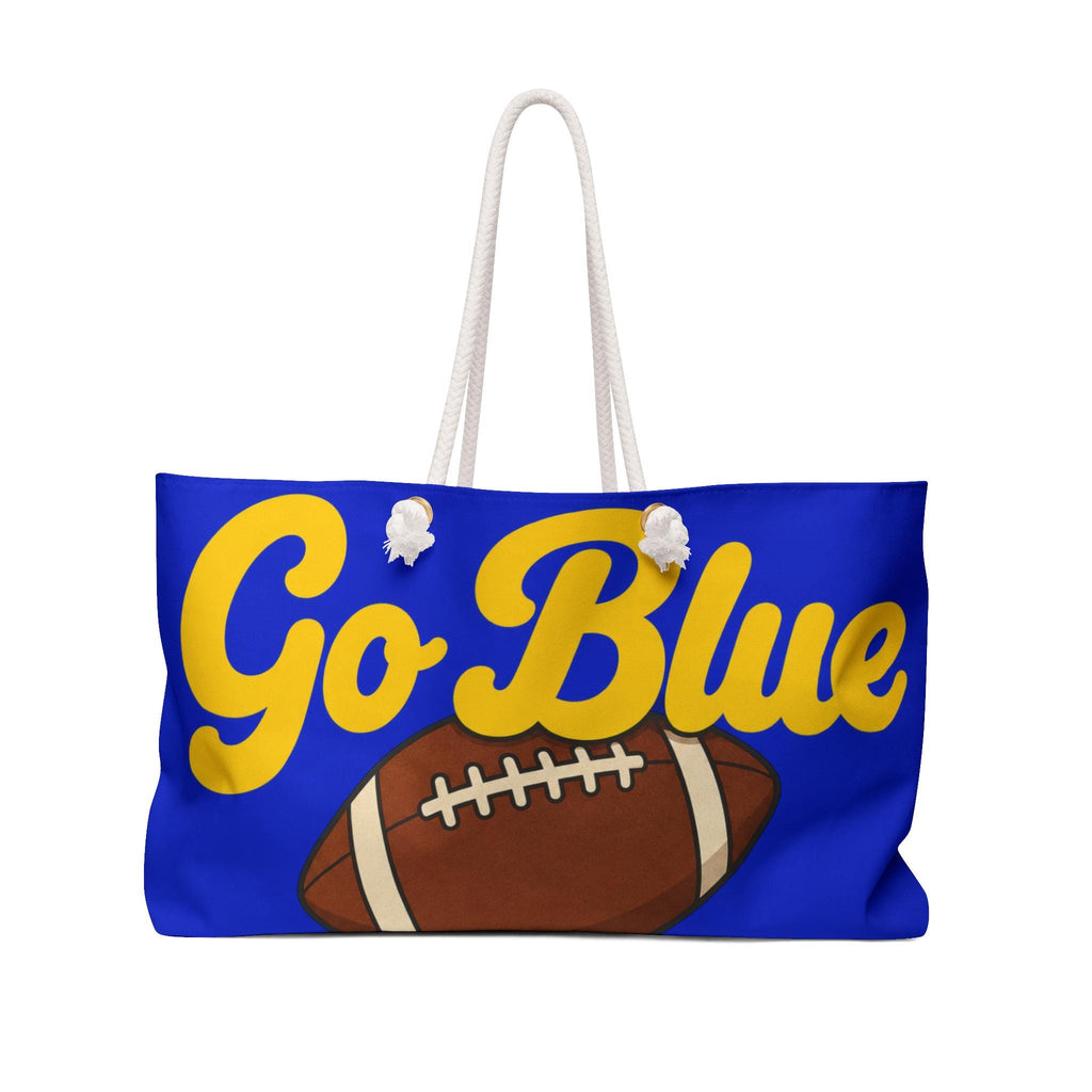 Go Blue Football Weekender Bag | Team Spirit Tote | Game Day Travel Bag