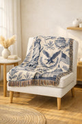 Patriotic Icons Woven Blanket | Statue of Liberty, Eagle, Capitol, USA Throw