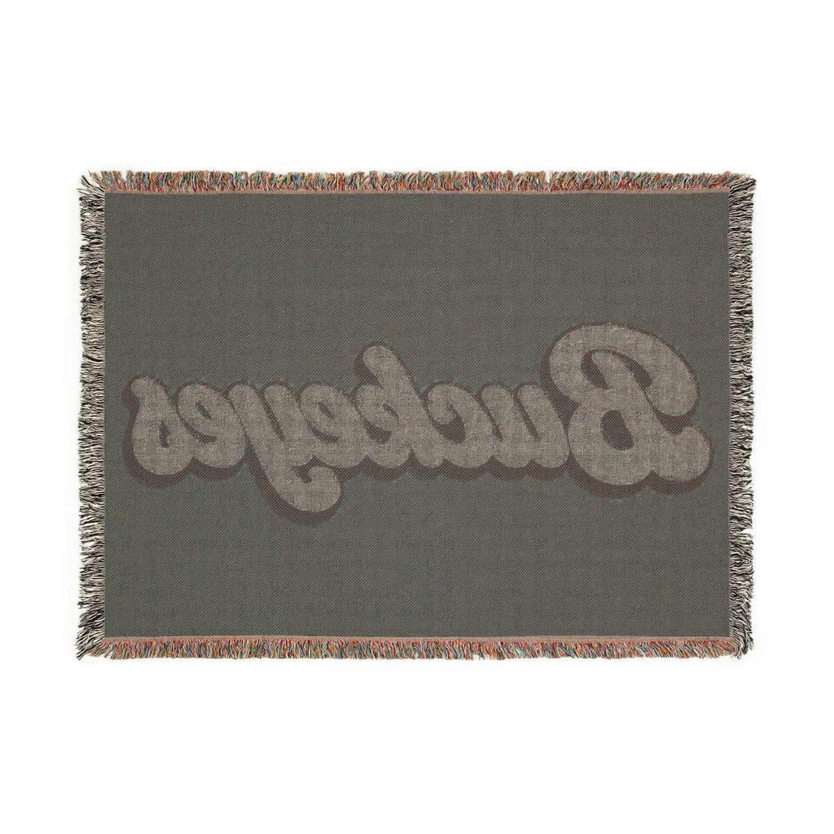 Buckeyes script Woven Blanket | collegiate team throw, maroon gray sports décor