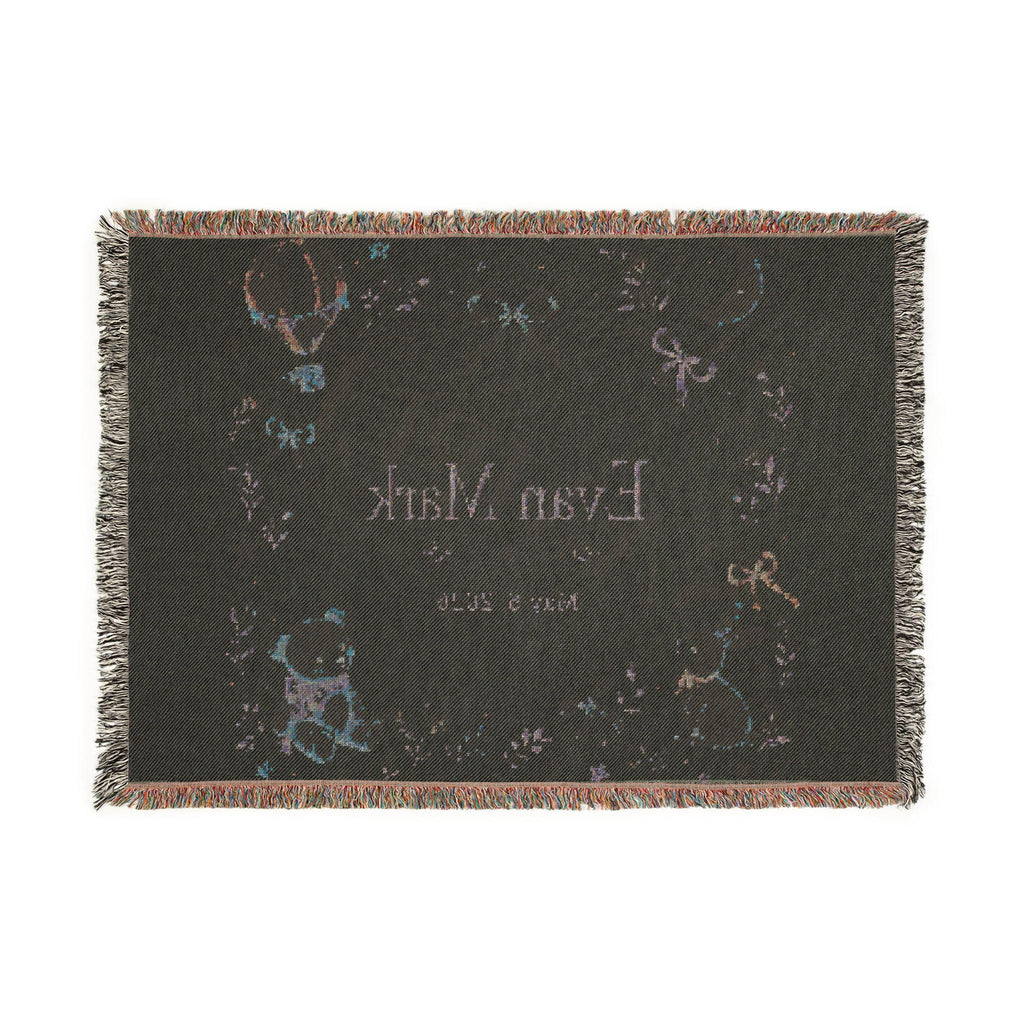 Nursery Moon & Hot Air Balloon Woven Blanket | Personalized Baby Name