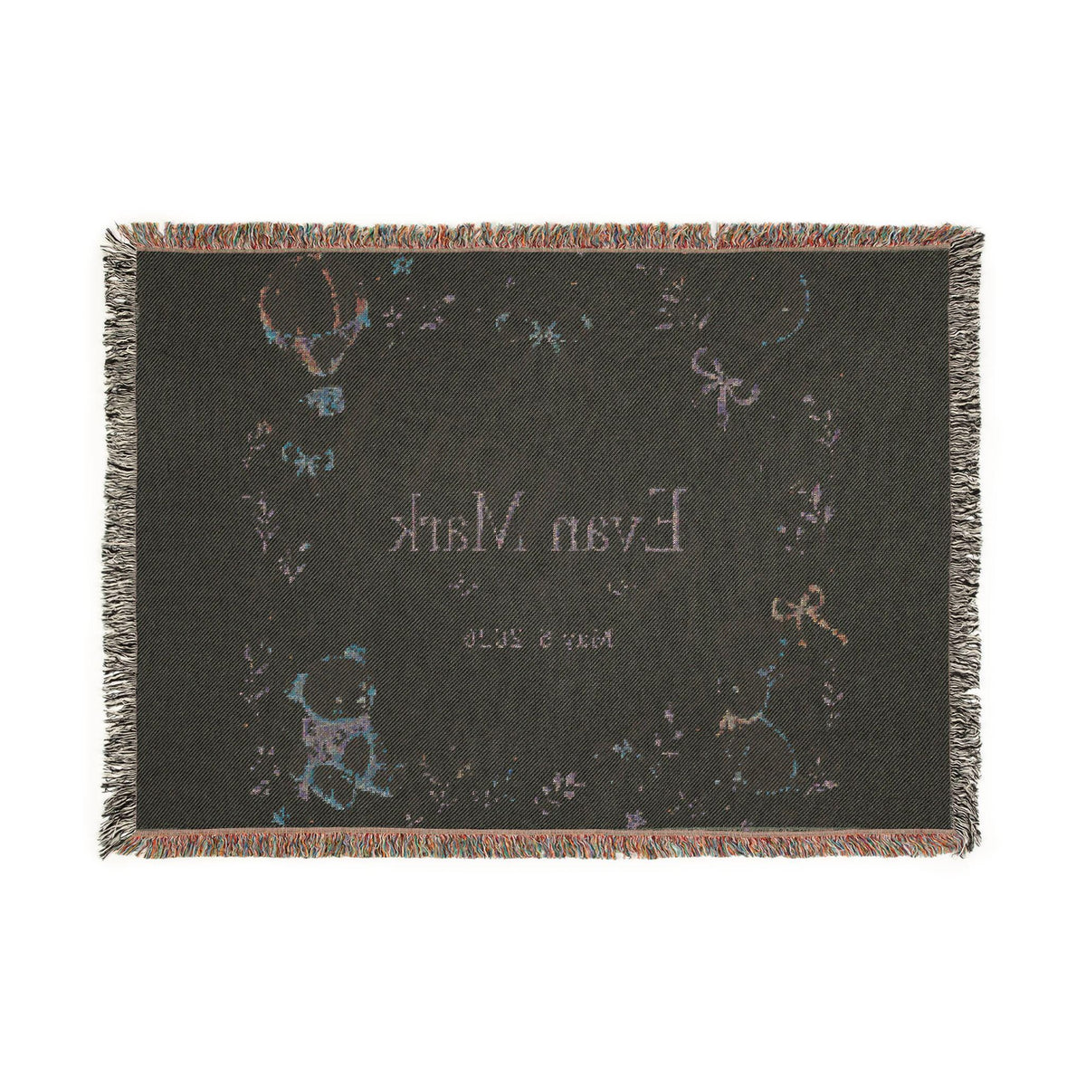 Nursery Moon & Hot Air Balloon Woven Blanket | Personalized Baby Name