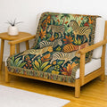Zebra Jungle Woven Blanket | Safari Animal Tapestry Throw