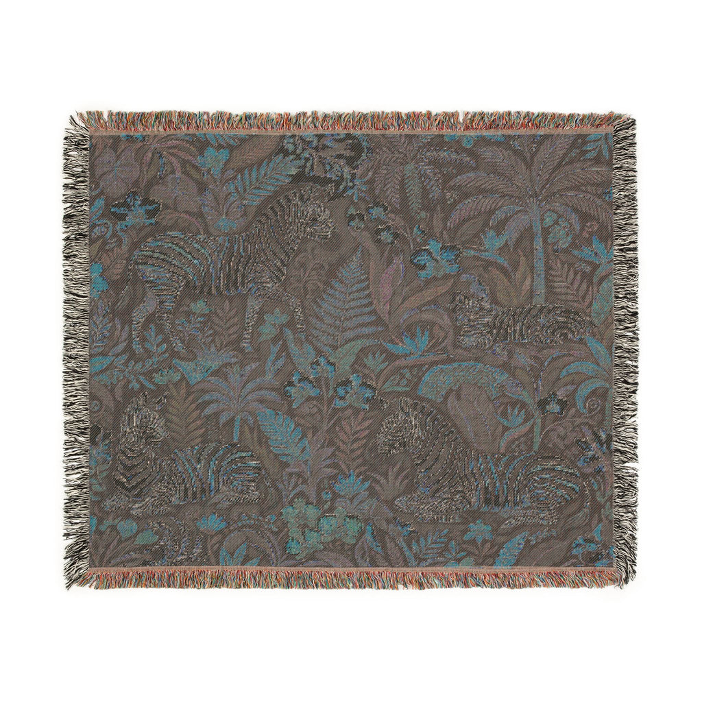 Jungle Zebra Tapestry Woven Blanket | Safari Animal Pattern Throw