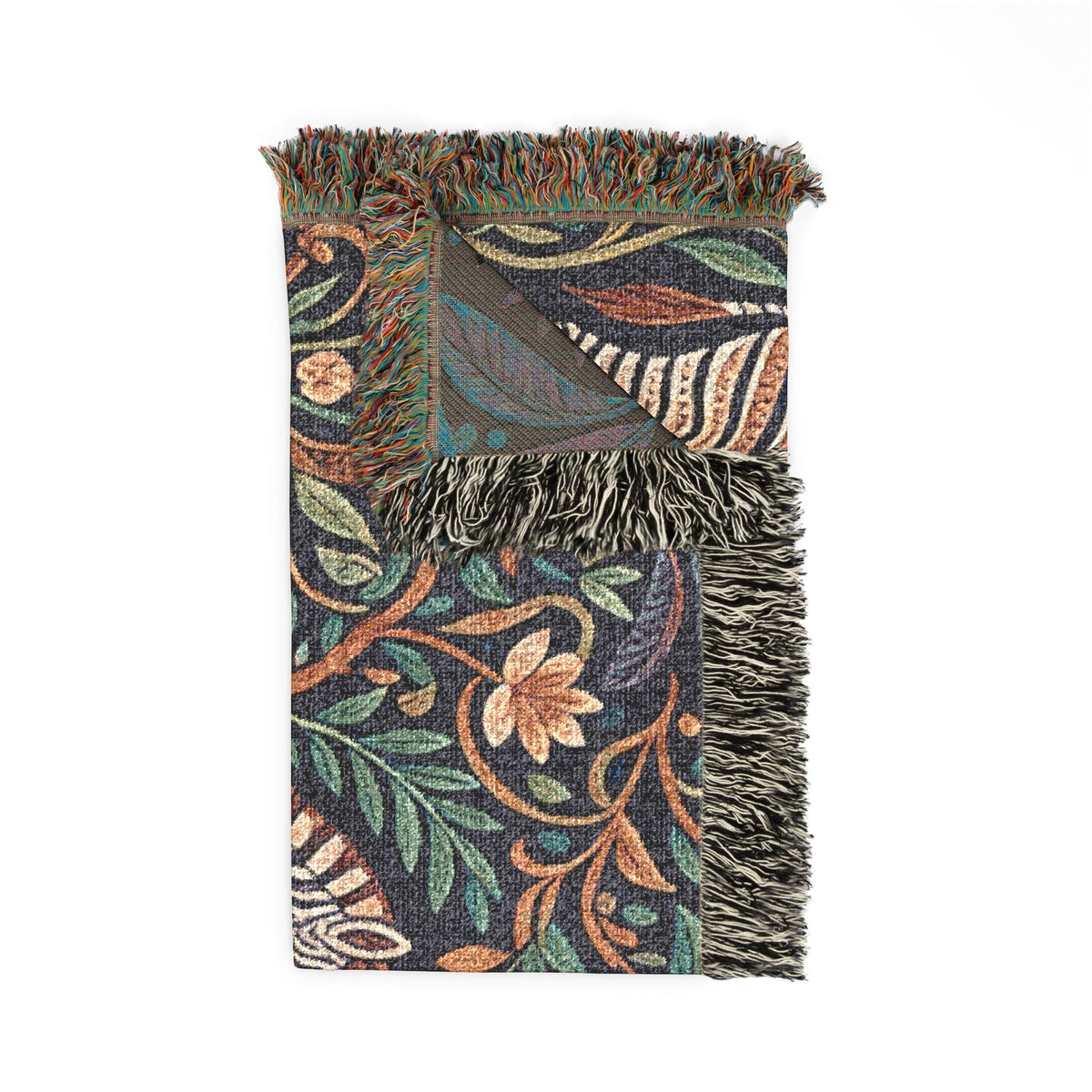 Zebra Tapestry Woven Blanket | Boho Vintage Floral Motif