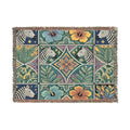 Victorian Floral Tile Woven Blanket | Tapestry Throw, Decorative Jacquard