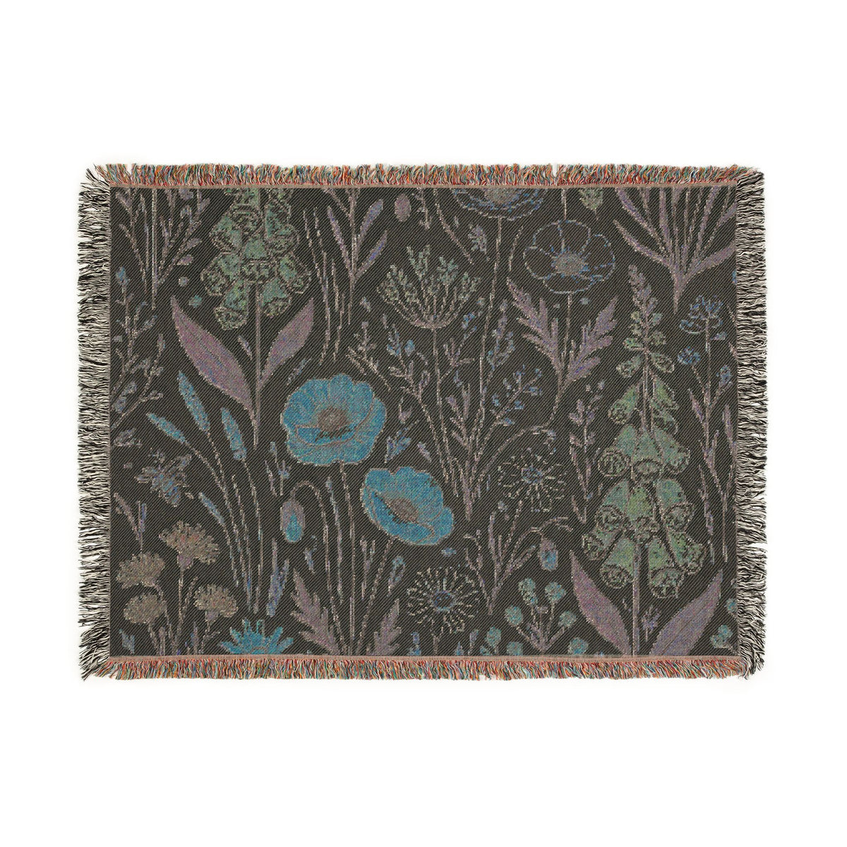 Wildflower Tapestry Woven Blanket | Floral Throw, Boho Home Decor